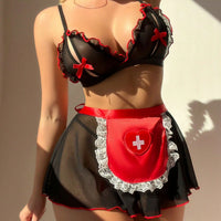 Women's Maid & Nurse Costume Lingerie Set – Uniform Role Play Outfit