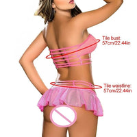 Women's Lace Corset Babydoll Set - Push Up Bra & G-String Lingerie