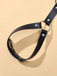 Chaîne de harnais en cuir pour femme - Soutien-gorge chaîne de ventre punk haut