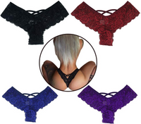 Women's 4-Pack Lace Underwear Set - G-String Brief Thong Panties