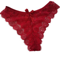 Culotte Femme Dentelle Transparente Nœud – Lingerie Fine Slip