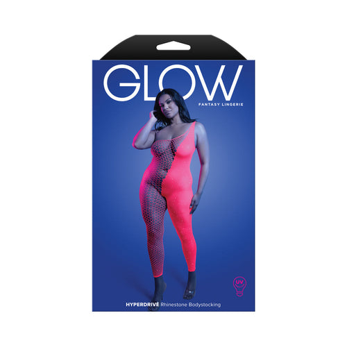 Bas résille fantaisie Lingerie luminescente Hyperdrive à strass réactifs aux UV