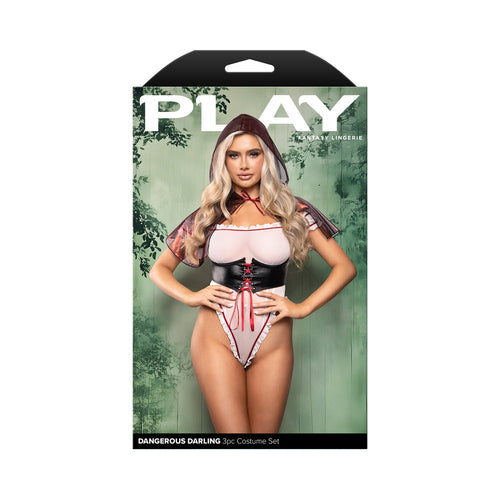 Ensemble de Lingerie Fantaisie Dangereuse Darling 3 Pièces S/M