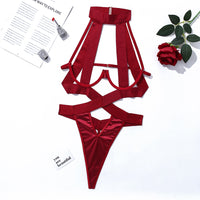 Combinaison Lingerie Femme - Col licou ajouré en corde - Transparente - Une pièce