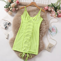 Women's Mesh Strapless Transparent Lace Bodysuit – Sheer Nightgown