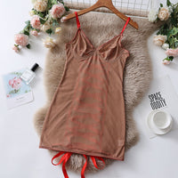 Women's Mesh Strapless Transparent Lace Bodysuit – Sheer Nightgown