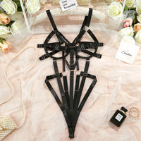 Body ajouré dos nu pour femme en dentelle et armatures – Lingerie transparente