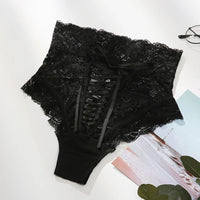 Ensemble de lingerie en dentelle pour femme - Culotte transparente en nylon