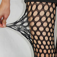 Women's Rhinestone Fishnet Pantyhose - Sheer Mesh Nylon Stockings