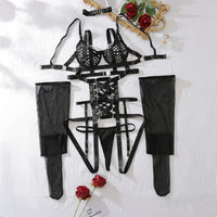 Ellolace Fishnet Lingerie Set - See Through Babydoll (2)
